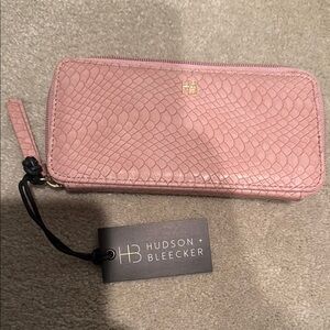 NWT Dusty Rose embossed snakeskin wallet.